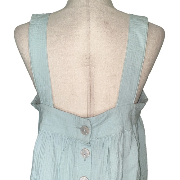 NWT Joie Seafoam Mint Green Gauze Button Open Back Cropped Tank Top - M - Picture 7 of 14